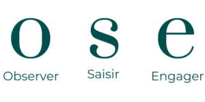Illustration des trois lettres O S E du Parcours OSE
